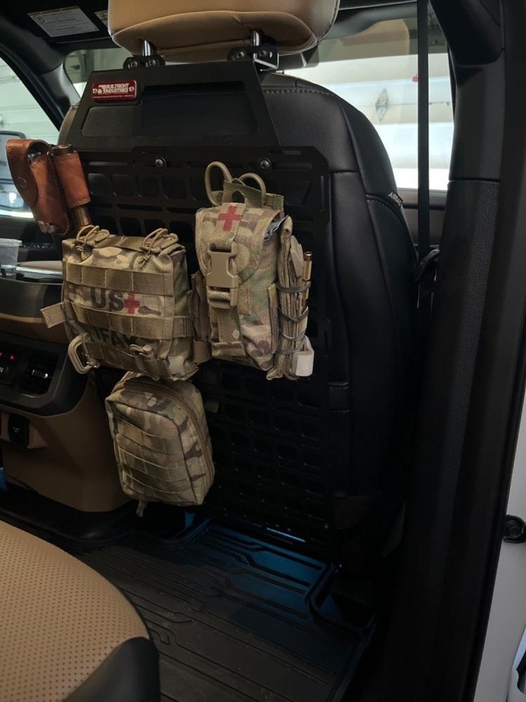 Seat Back Tech Plate MOLLE Kit - Ford F-150 & Raptor (2015-2023), SuperDuty (2017-2024), Ranger (2019+) - Customer Photo From Anonymous