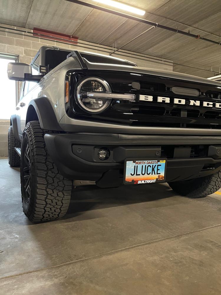 Bronco License Plate Mount | Ford Bronco (2021+) for Standard Plastic Bumper - Customer Photo From Jacob Lucke