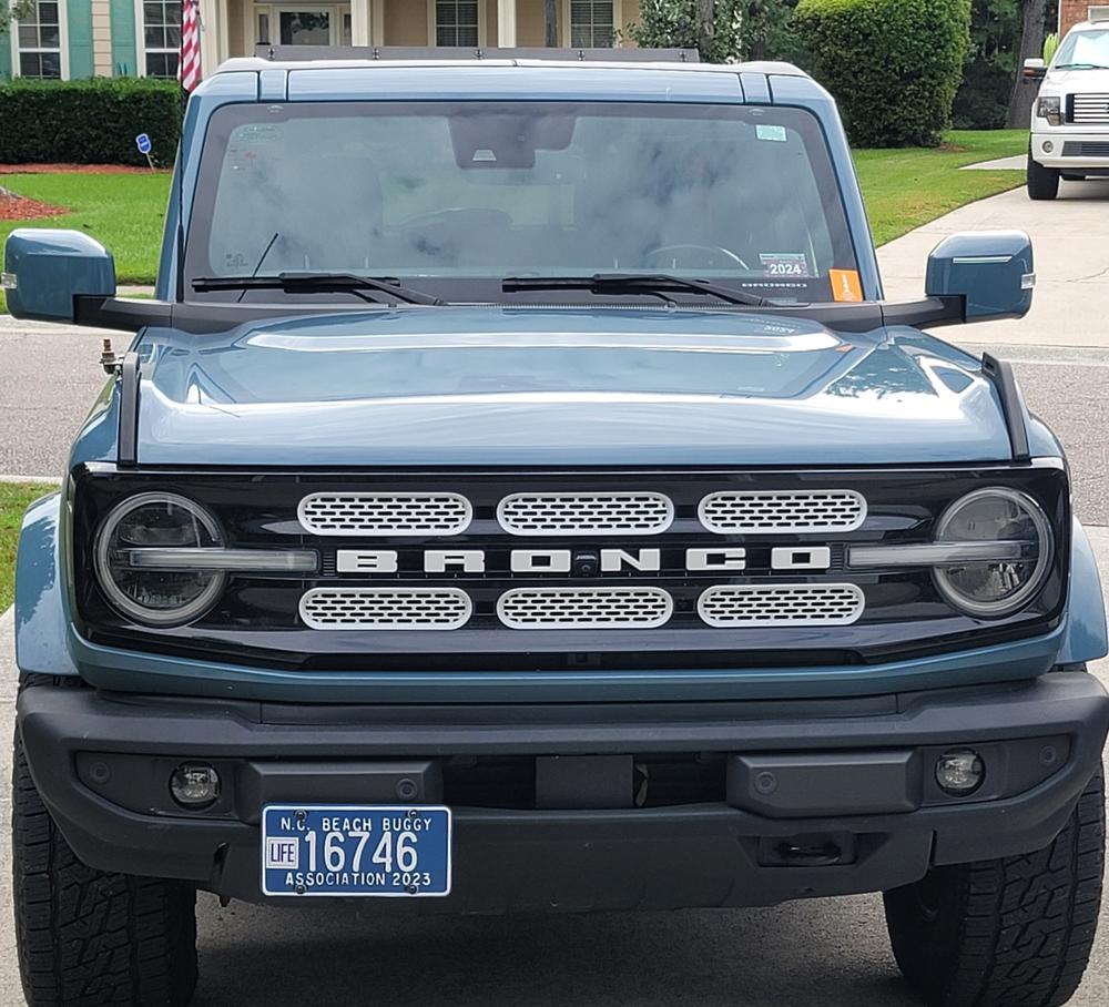 Bronco License Plate Mount | Ford Bronco (2021+) for Standard Plastic Bumper - Customer Photo From John