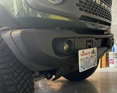 Bronco License Plate Mount | Ford Bronco (2022+) for Capable Steel Bumper w/ Flip-Up Tow Hooks - Customer Photo From Patrick Kelly