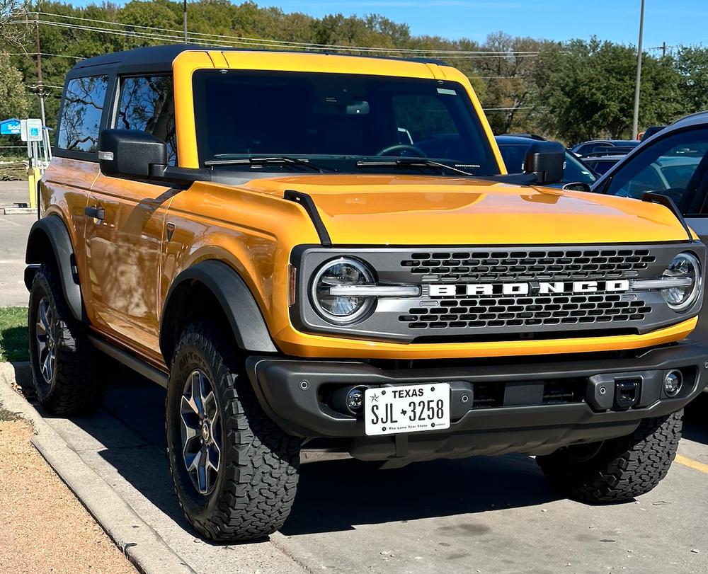Bronco License Plate Mount | Ford Bronco (2022+) for Capable Steel Bumper w/ Flip-Up Tow Hooks - Customer Photo From DJ Dearing