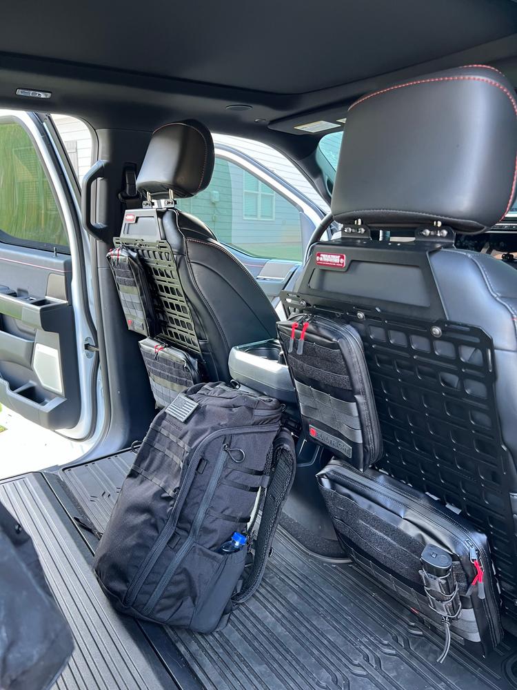 Seat Back MOLLE Panel - Stage 2 Kit | Ford Raptor, F-150 (2015+), SuperDuty (2017+), Ford Ranger (2019-2023) - Customer Photo From Joe