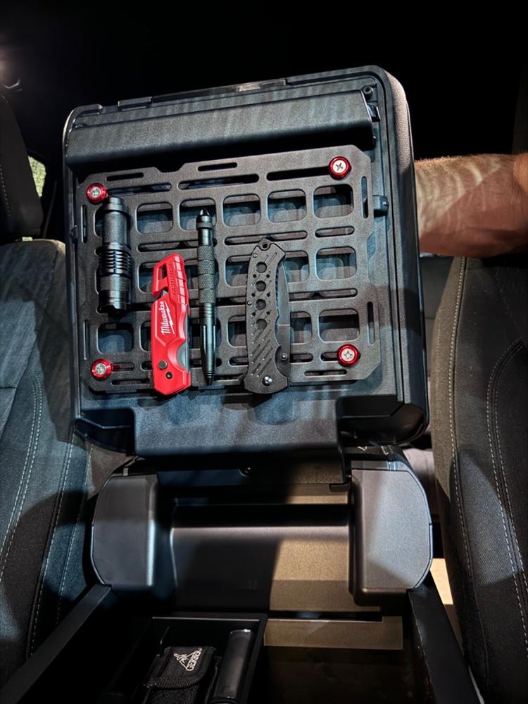 Center Console MOLLE Tech Plate Kit - Large - Customer Photo From Cory Richards