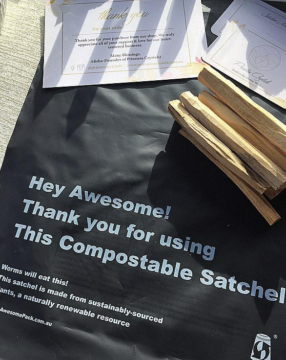 COMPOSTABLE SATCHELS A4 Size 255mm x 325mm [Courier Bags] [Mailing Satchels] - Customer Photo From Alisha I.