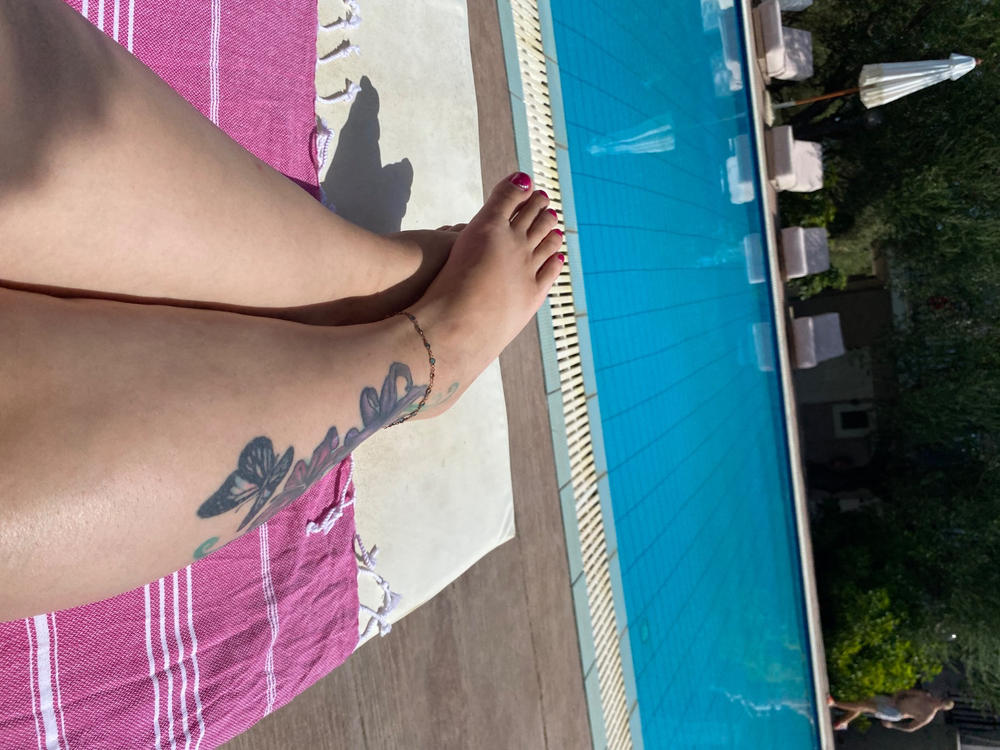 Hamam-pyyhe! Sulo Aniliini ripustuslenkillä - Koko 100x175cm, 250g, 100% puuvillaa, käy myös isokokoisille - Customer Photo From Heli L.