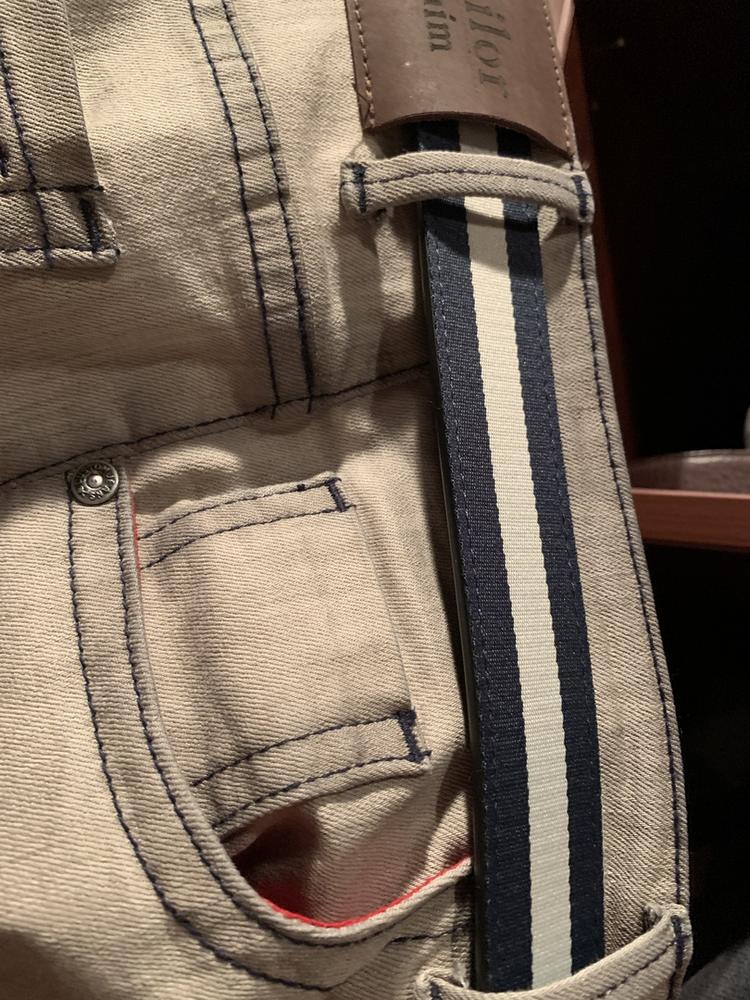 1.25" Navy-White Stripe Cloth Strap - Customer Photo From Joel F.