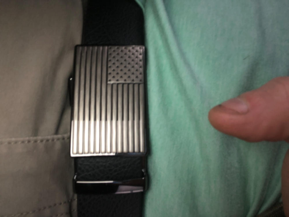 1.5" Black Concealed Carry Invincibelt in Leather Grain - Customer Photo From Brett Butler