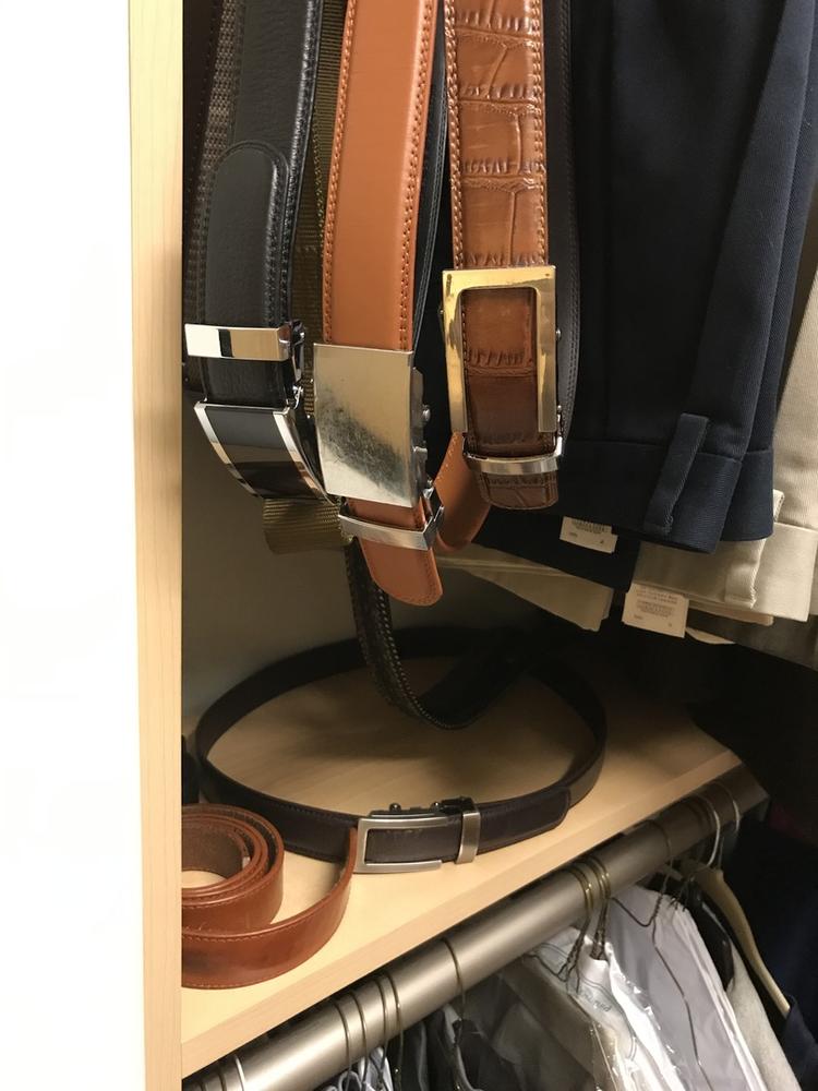 1.25" Saddle Tan Leather Strap - Customer Photo From Guy A.