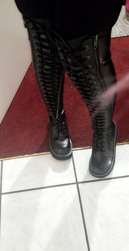 demonia thigh high boots