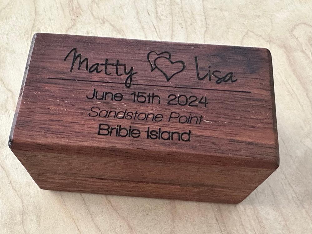 Double Wedding Ring Box: A Unique and Personalized keepsake - Customer Photo From Lisa Cartwright