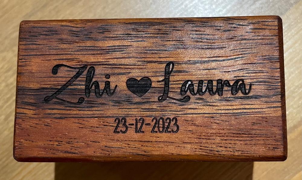 Double Wedding Ring Box: A Unique and Personalized keepsake - Customer Photo From Laura Chong