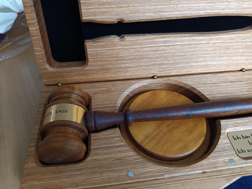 Gavel - Engraved Judge Mallet with Sound Block and Gift Case - Customer Photo From Alex Daniel