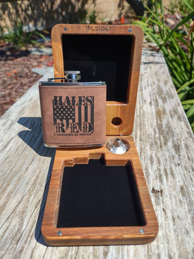 Leather Hip Flask Personalized Groomsmen Gift Set with Wooden Box - Customer Photo From Walter Hickle