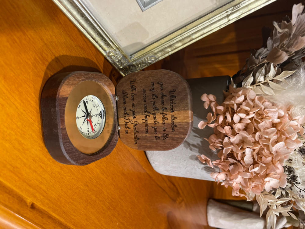 Brass Pocket Compass engraved for him - Customer Photo From Michele Kalwy