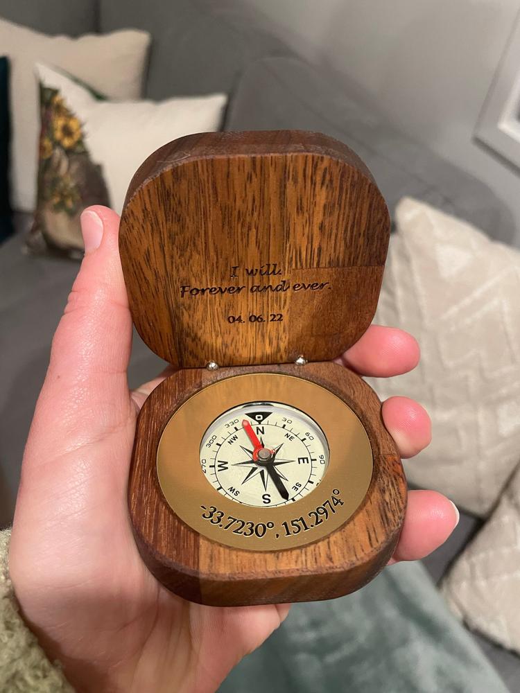 Brass Pocket Compass engraved for him - Customer Photo From Demi-Rose Brakus