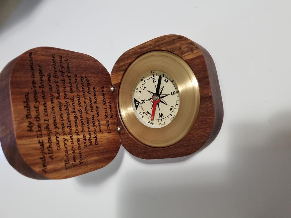 Brass Pocket Compass engraved for him - Customer Photo From Lorielyn Gerlach