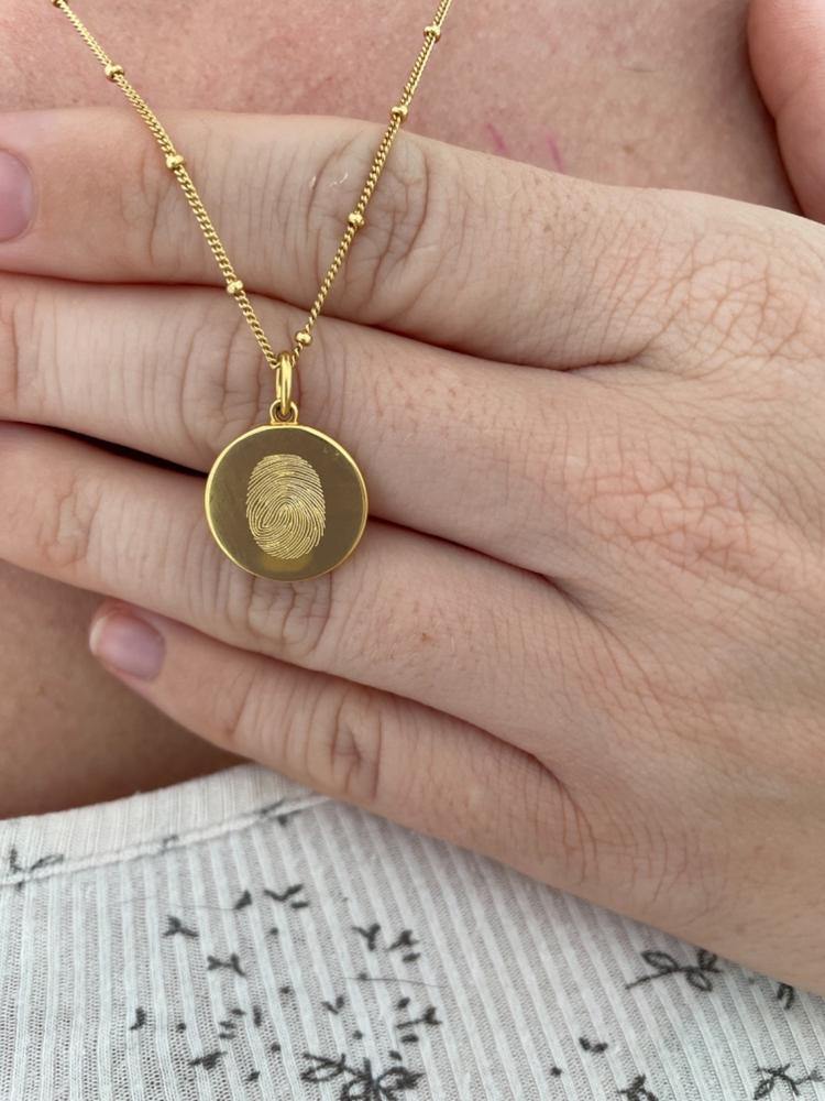 The Double Sided Fingerprint Necklace | Bobble Chain - Customer Photo From Denise Funken
