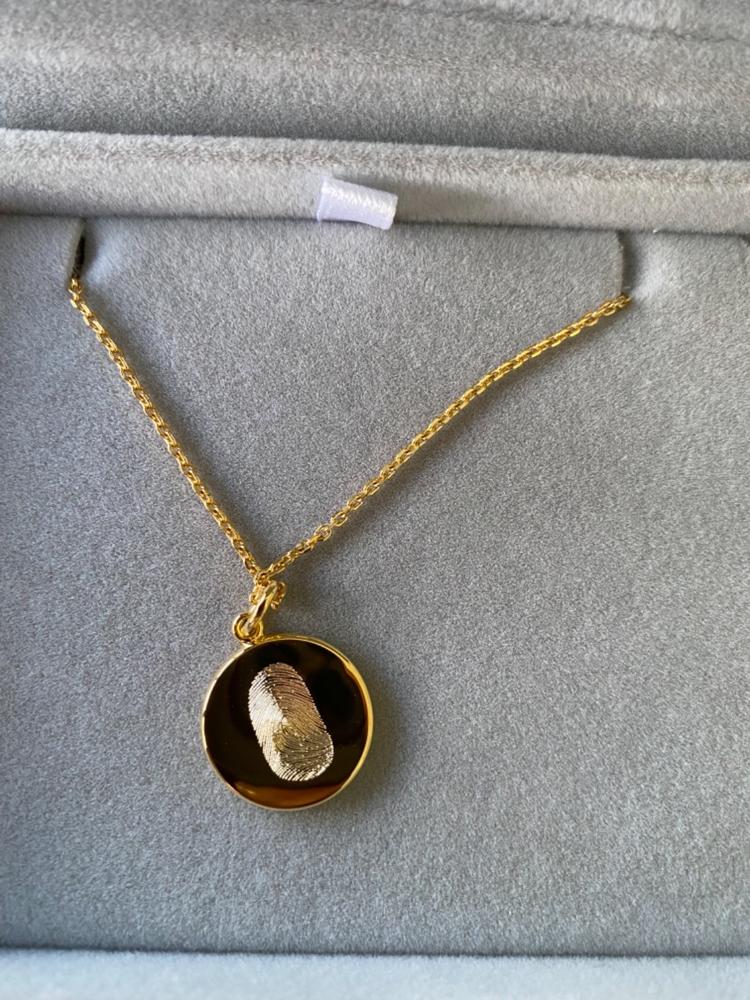 The Double Sided Fingerprint Necklace | Diamond Chain - Customer Photo From Emily Barrett