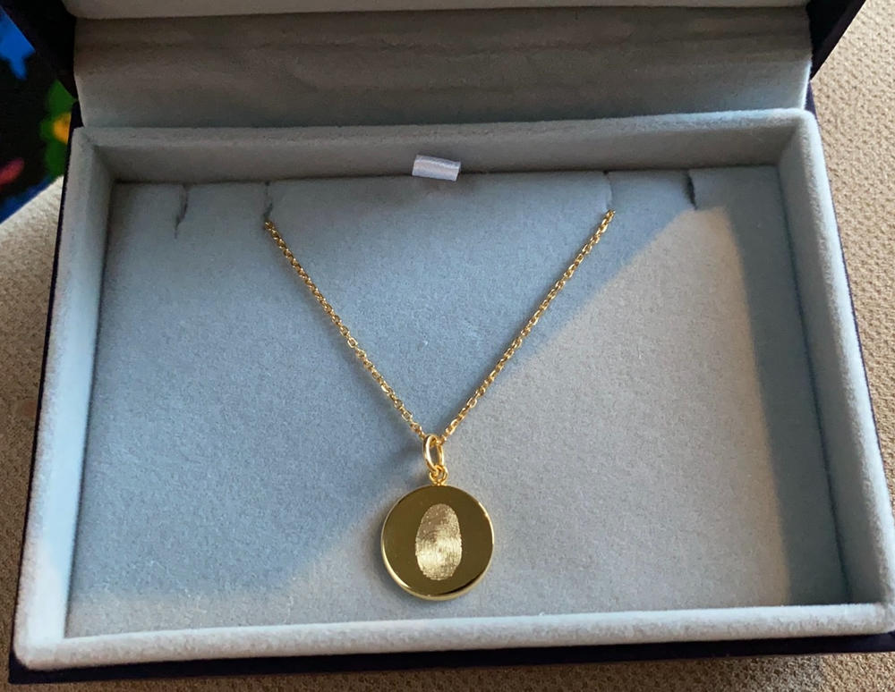 The Double Sided Fingerprint Necklace | Diamond Chain - Customer Photo From Anonymous