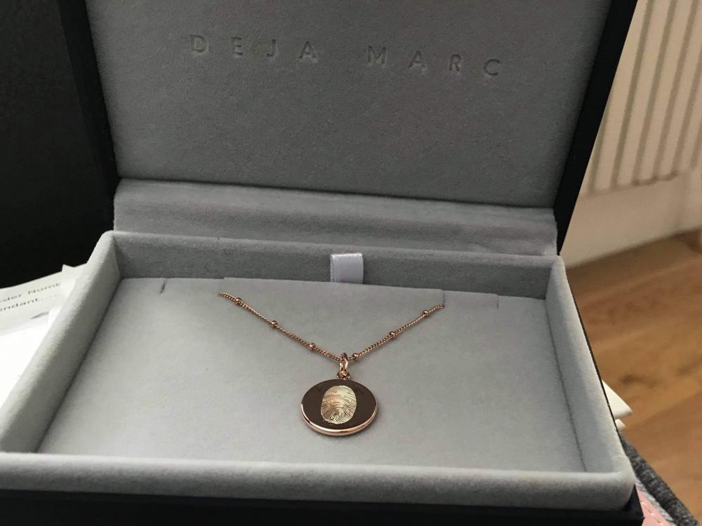 The Double Sided Fingerprint Necklace | Bobble Chain - Customer Photo From Laura Christall