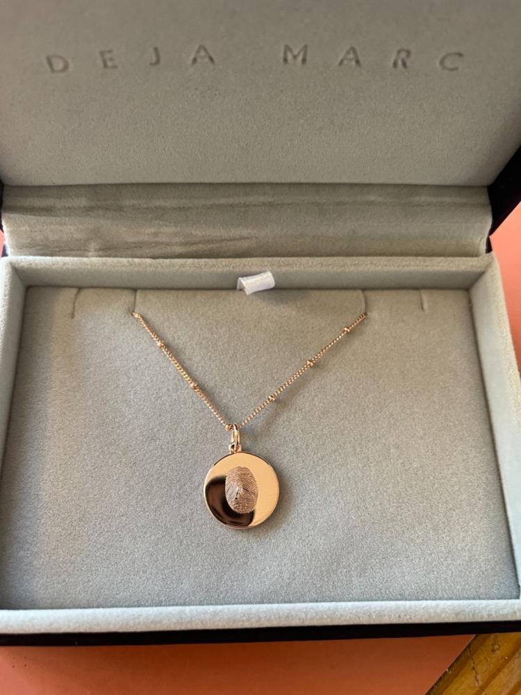 The Double Sided Fingerprint Necklace | Bobble Chain - Customer Photo From Clare Caulfield