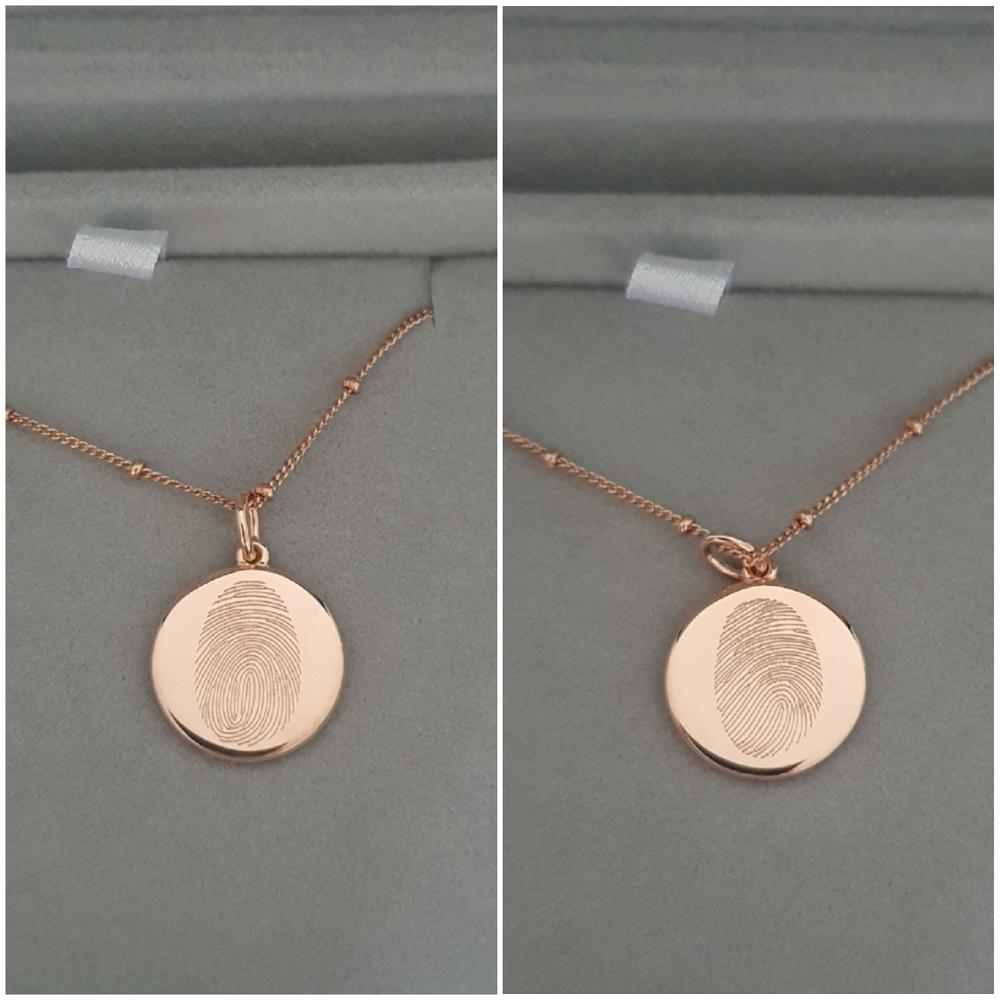 The Double Sided Fingerprint Necklace | Bobble Chain - Customer Photo From Kristy Baker