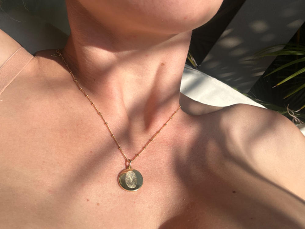 The Double Sided Fingerprint Necklace | Bobble Chain - Customer Photo From Teigan Johnson
