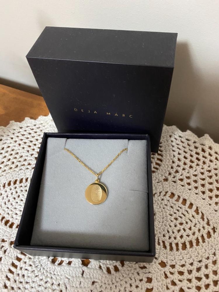 The Double Sided Fingerprint Necklace | Diamond Chain - Customer Photo From Linda Smith