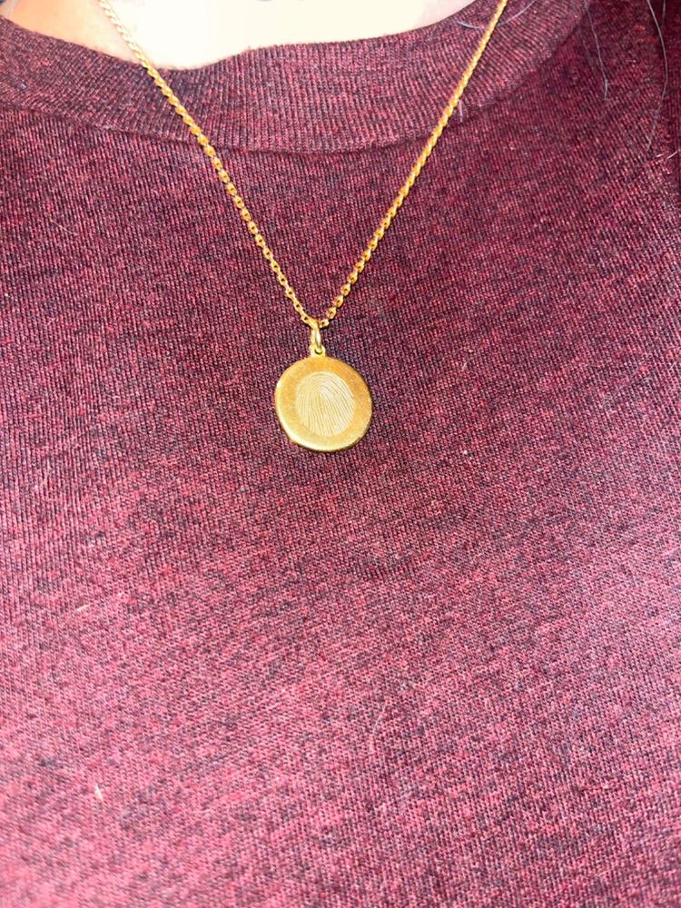 The Double Sided Fingerprint Necklace | Diamond Chain - Customer Photo From Dhani Keep