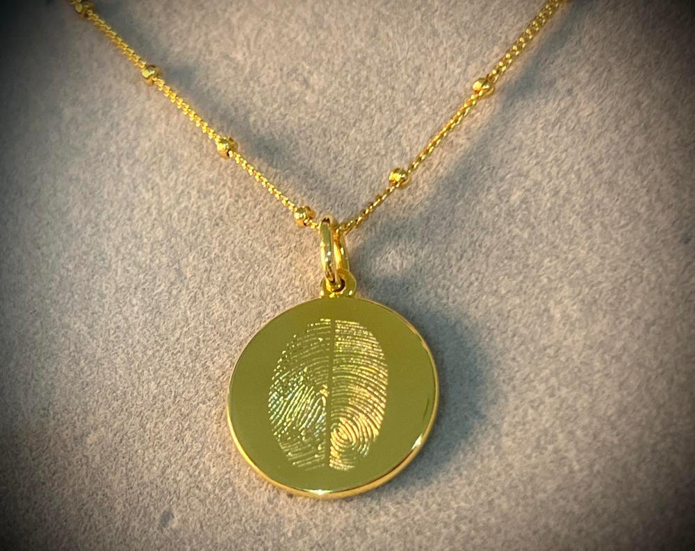 The Duo Fingerprint Necklace | Bobble Chain - Customer Photo From Cass Gallimore