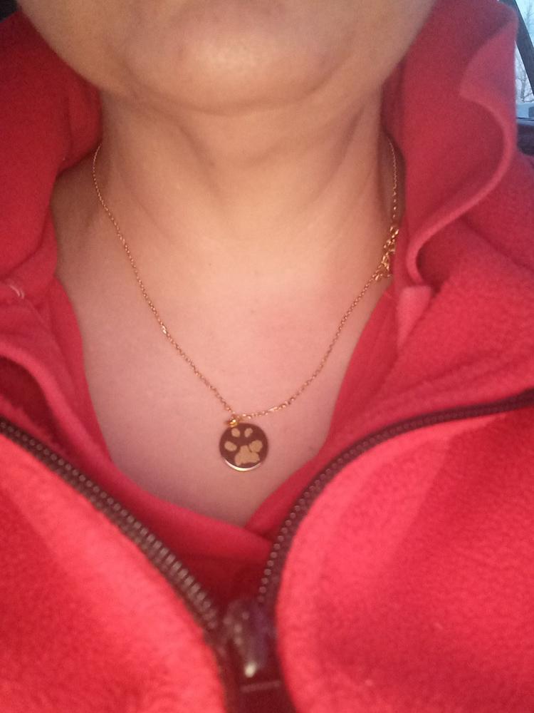 The Paw Print Necklace | Diamond Chain - Customer Photo From Lindy Jackson