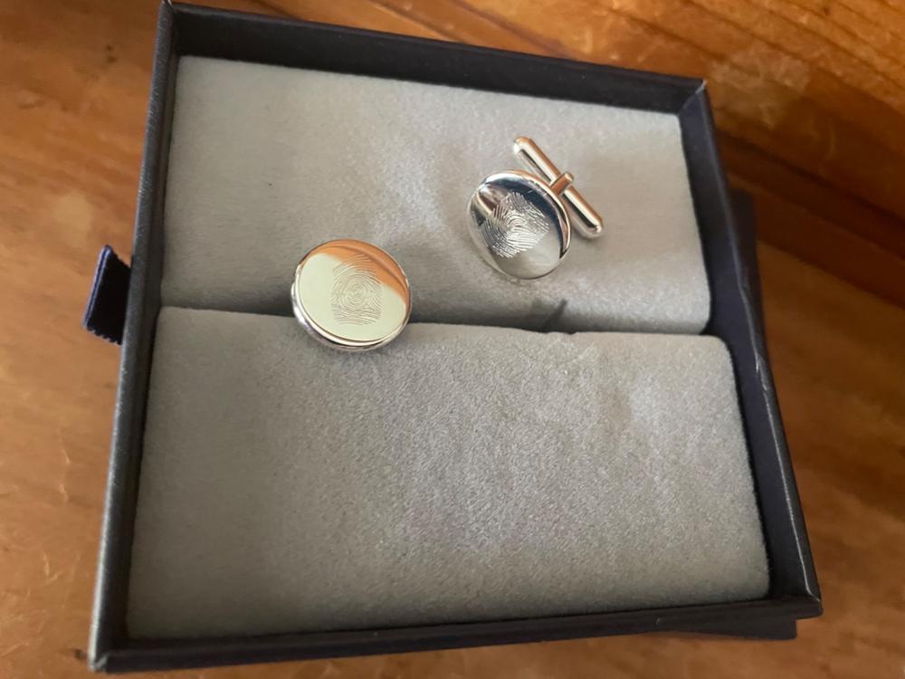 The Classic Fingerprint Cufflinks | Sterling Silver - Customer Photo From Narelle Palmer