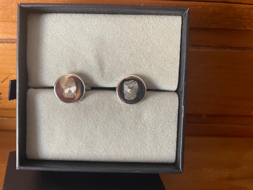 The Classic Fingerprint Cufflinks | Sterling Silver - Customer Photo From Narelle Palmer
