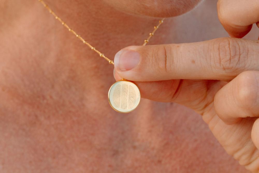 The Trio Fingerprint Necklace | Bobble Chain - Customer Photo From Kristy Harper