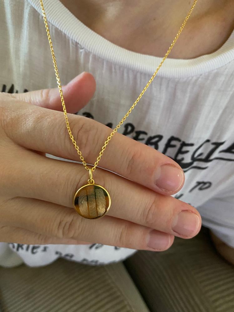 The Trio Fingerprint Necklace | Diamond Chain - Customer Photo From Roxana Balaban