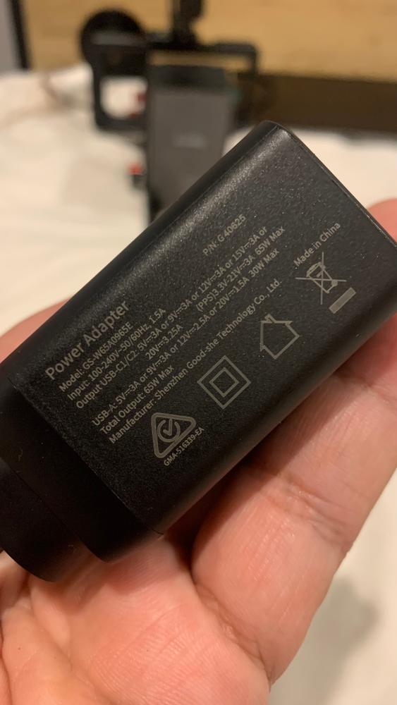 Photogear USB PD 65W Fast Charger Black (2x USB Type-C, 1x USB Type-A) Power Adapter - Customer Photo From Raiden Mataakama