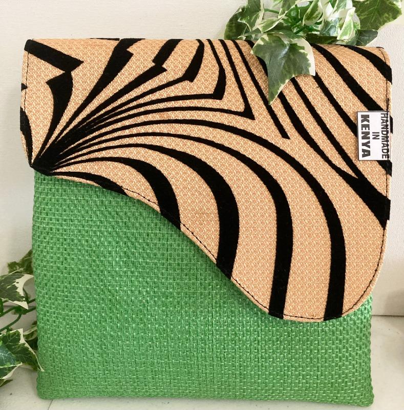 GREEN with Stripes- Crossbody Bag, Medium - Customer Photo From Jackie G