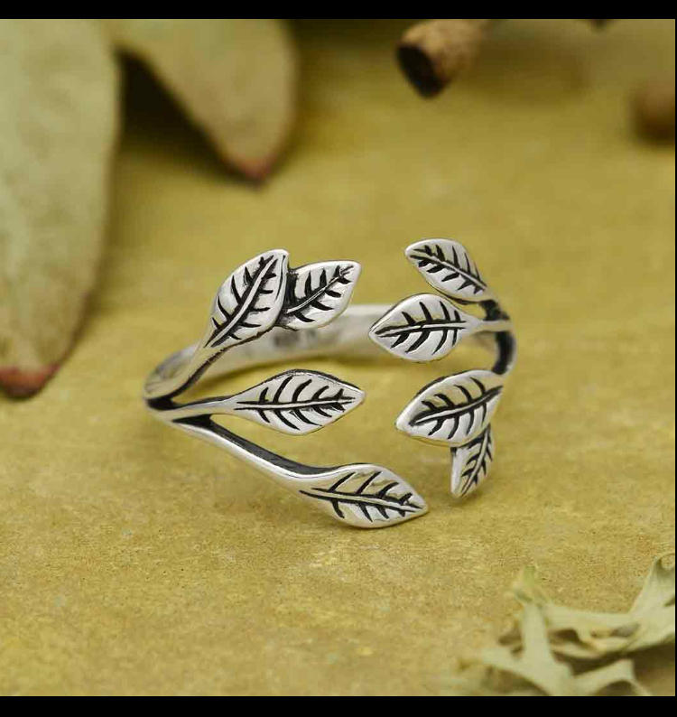 Leaf Cluster Adjustable Ring: Sterling Silver - Customer Photo From Diane P