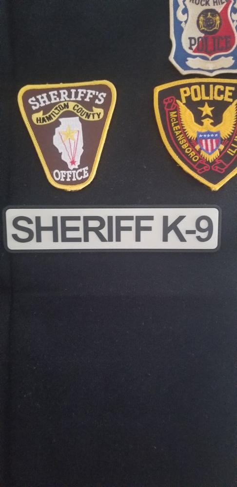 Embroidered Law Enforcement ID Panels - Sheriff K-9 - Gray