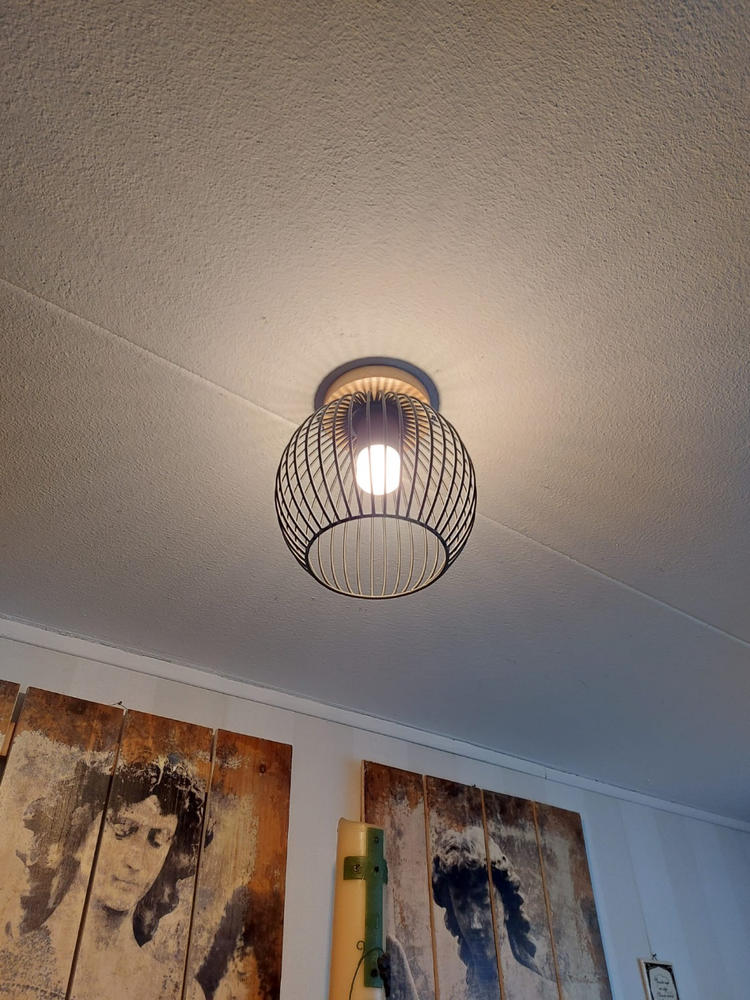 Lampe plafond en bois marronne, Jochem