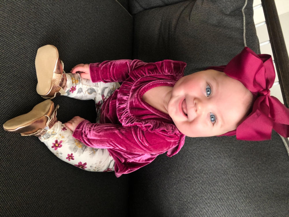 Rose Gold Baby Moccasins - Customer Photo From Meghan Cork