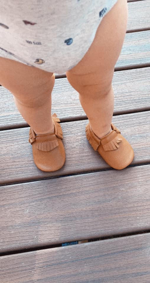 Classic Brown Baby Moccasins - Customer Photo From Casey Ingle