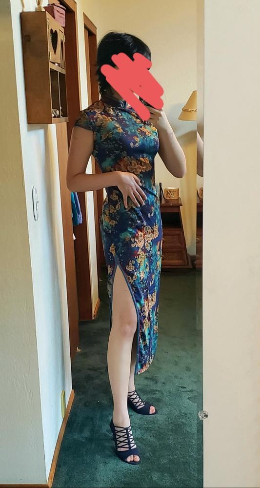 Floral pattern, silk long Qipao - Customer Photo From Kathryn ONeill
