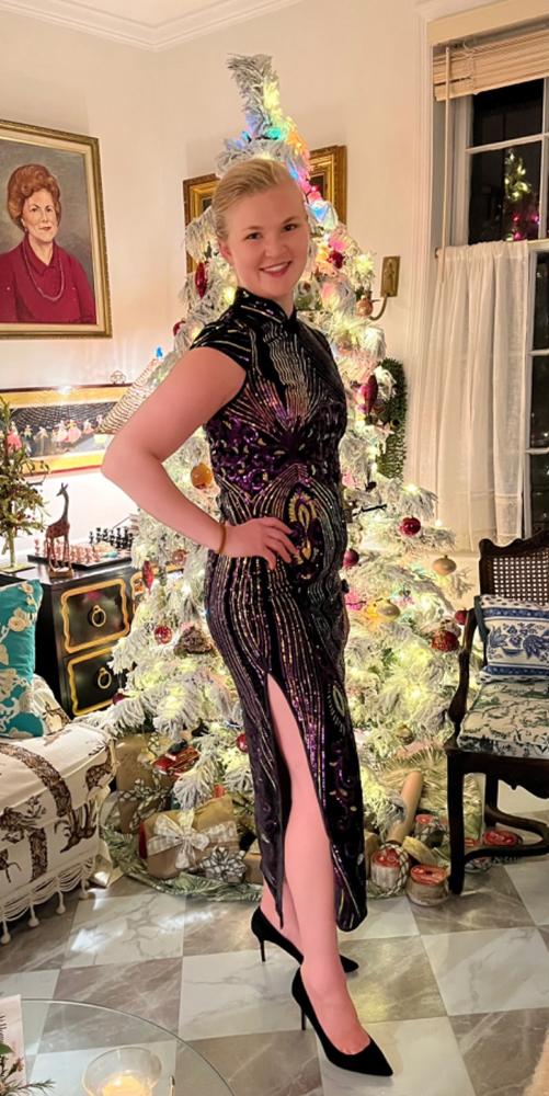 Sequins Chinese prom dress, Sequins Chinese evening Qipao - Customer Photo From Julie Miller