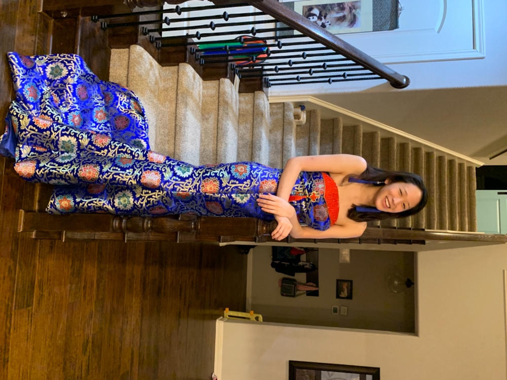 Floral embroidery, brocade fishtail Qipao - Customer Photo From Debbi Keller