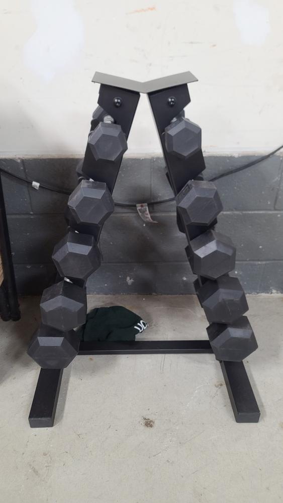 150-Pound Dumbbell Set with A-Frame Rack - Customer Photo From Clay Churchill