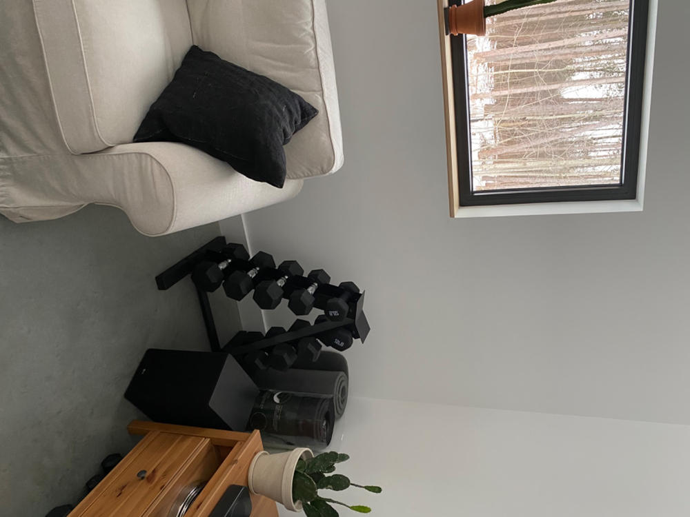 Pair of Black Coated Hex Dumbbells - Customer Photo From Don Harmeyer