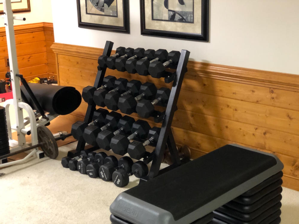 Pair of Black Coated Hex Dumbbells - Customer Photo From Mark Gray