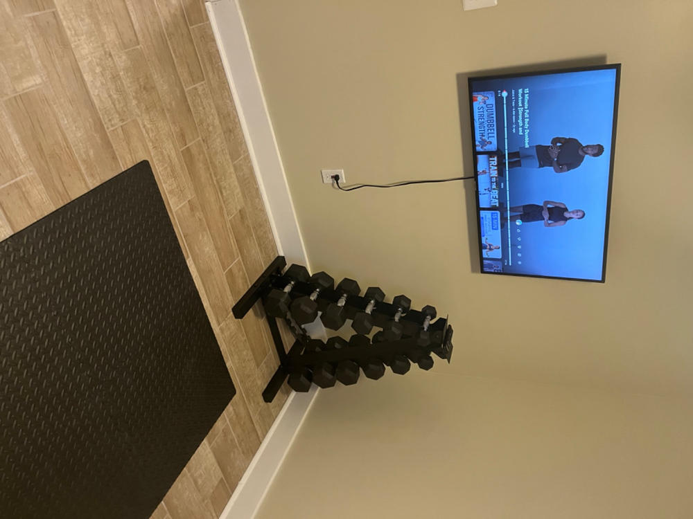 210-Pound Hex Dumbbell Set with A-Frame Rack - Customer Photo From Carlena Najand