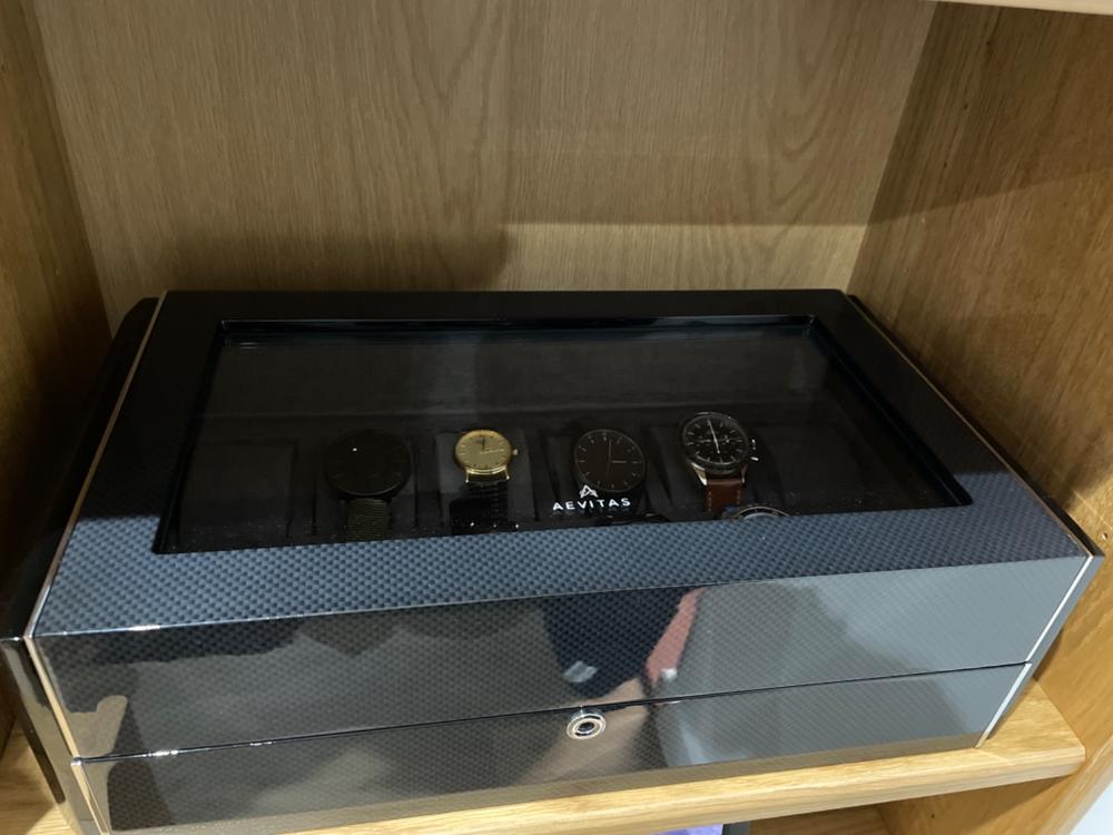 12 Watch Box Carbon Fibre or Piano Black Premium Quality by Aevitas - Customer Photo From Michael Duffy